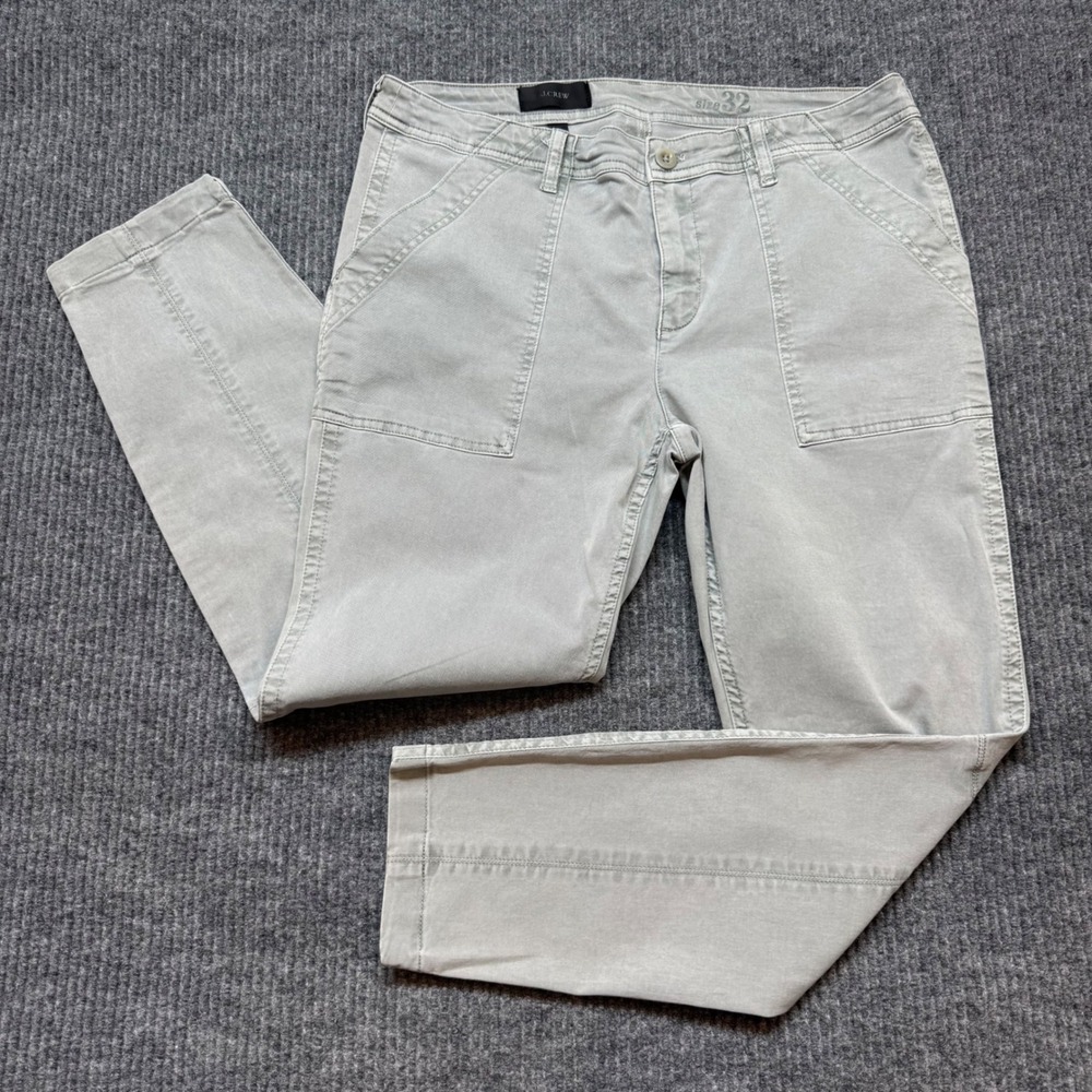 J Crew Utility Ankle Pants Womens 32 Seafoam High Rise Coastal Chic Crop Stretch